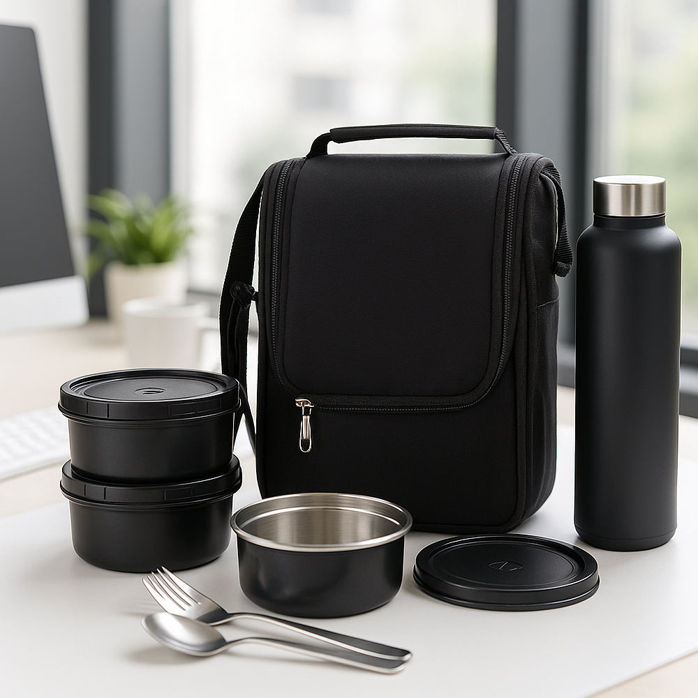 Stainless Steel Lunch Set with Bottle - (Model GBI-4153) - corporate gift by YuBingo
