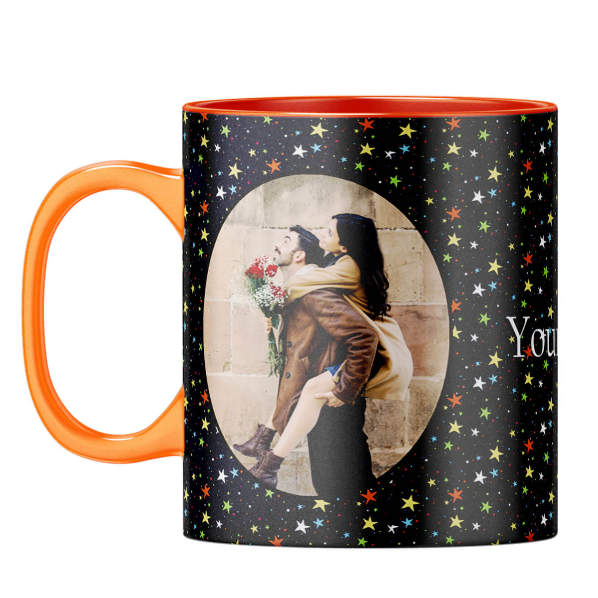 Stars and Photo Coffee Mug Orange