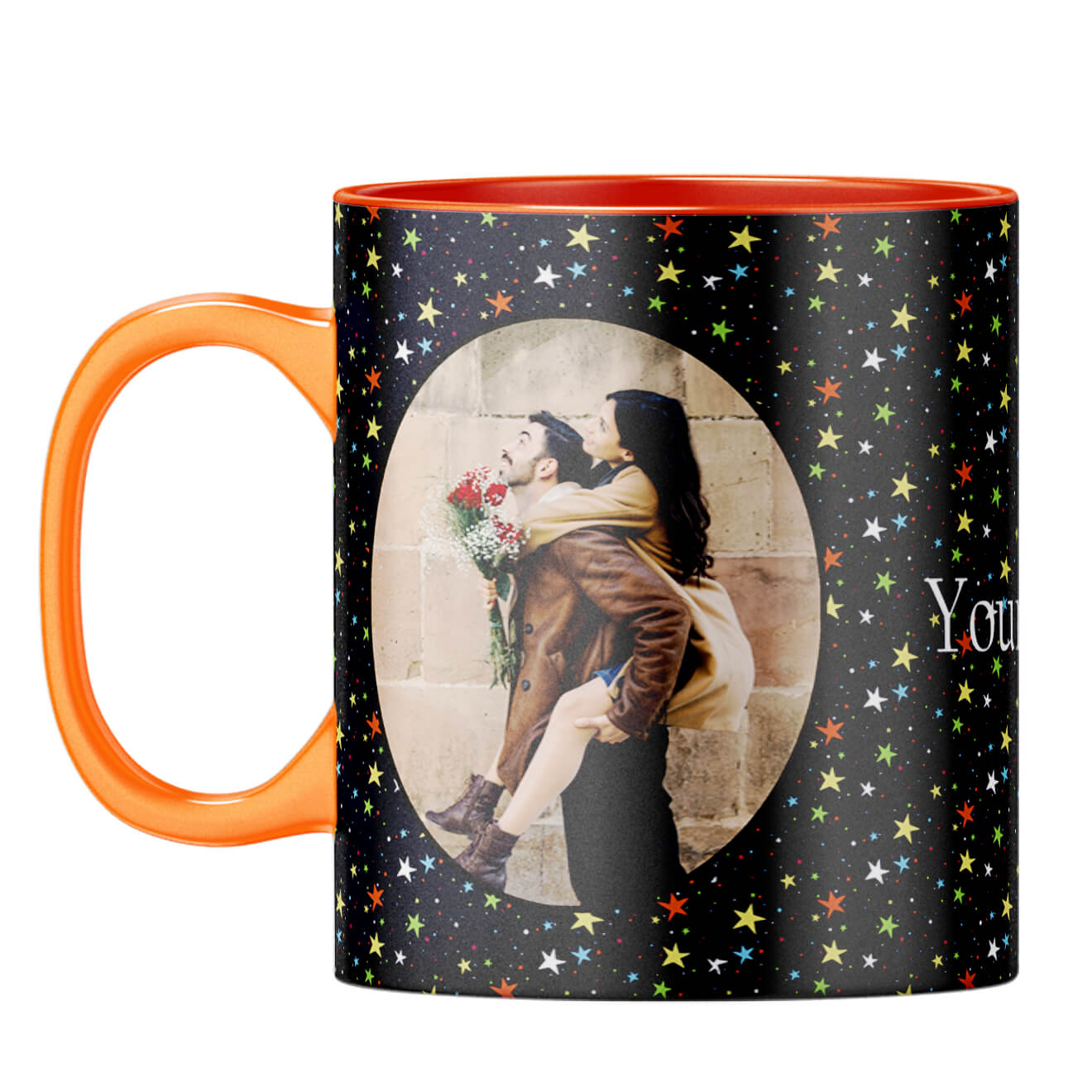 Stars and Photo Coffee Mug Orange