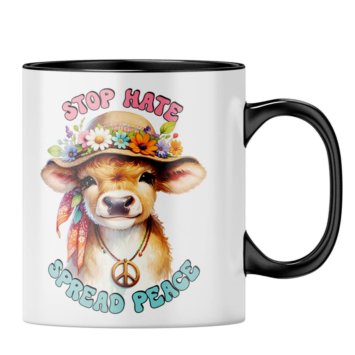Stop Hate Spread Peace Coffee MugB-Black