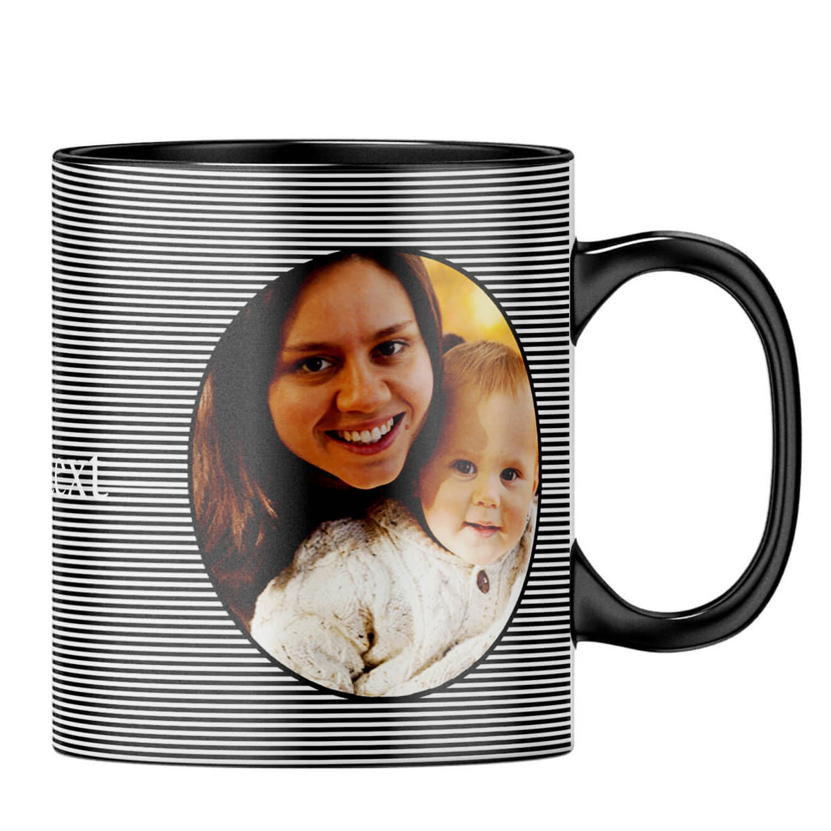 Stripes and Photo Coffee MugB-Black