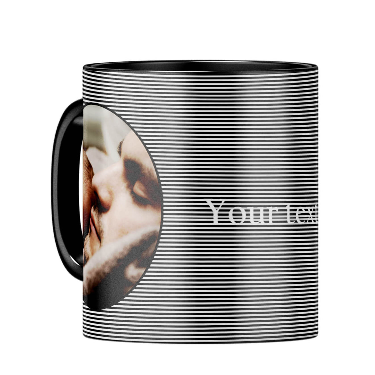 Stripes and Photo Coffee MugC-Black