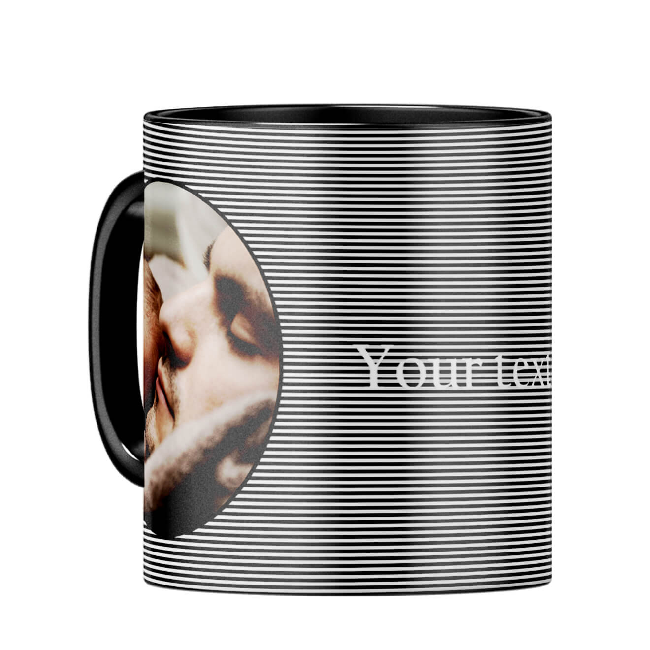 Stripes and Photo Coffee MugC-Black