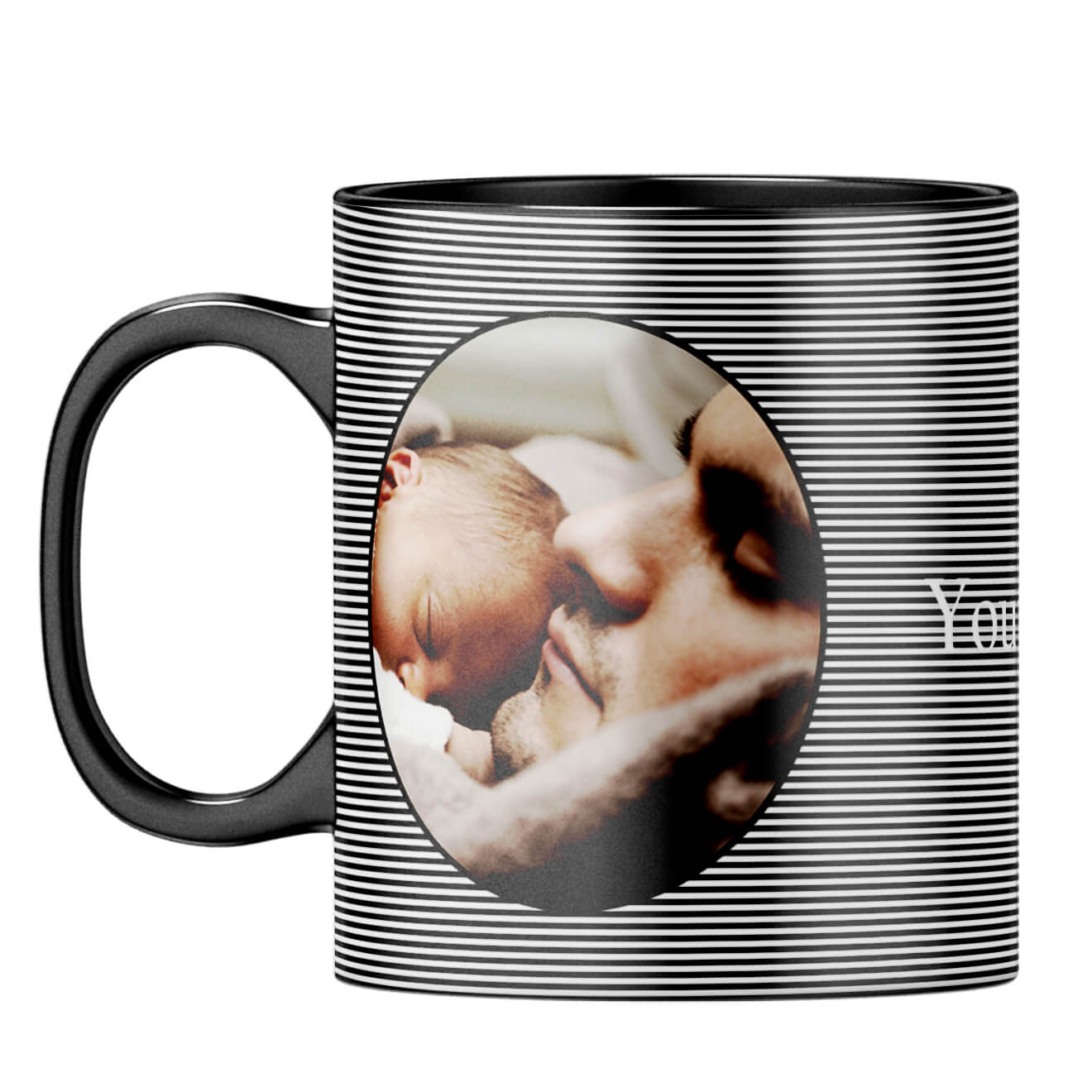 Stripes and Photo Coffee Mug Black