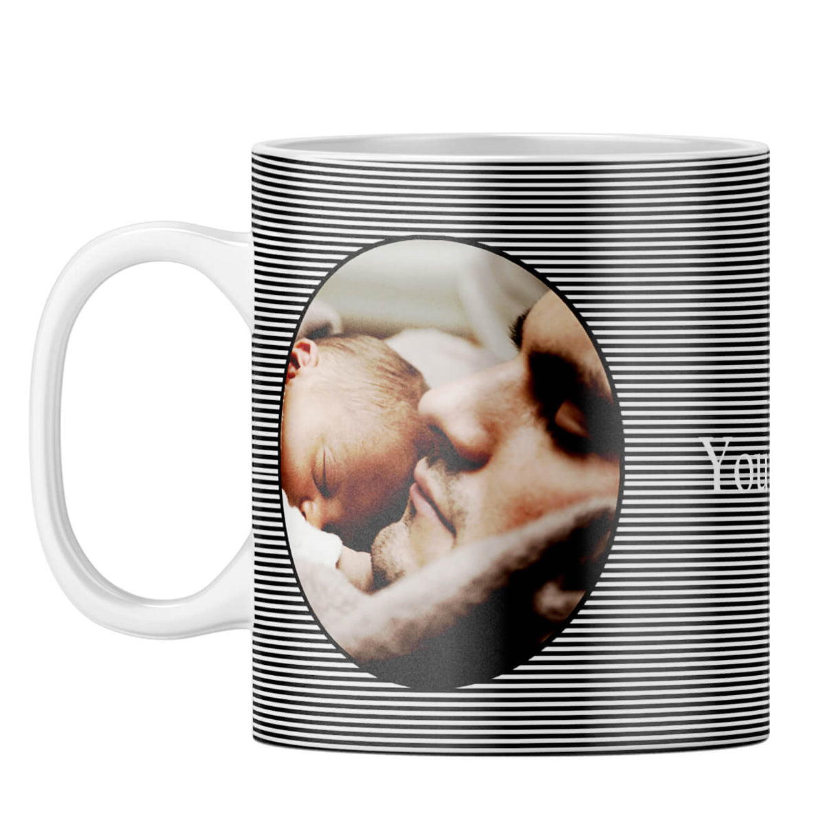 Stripes and Photo Coffee Mug White