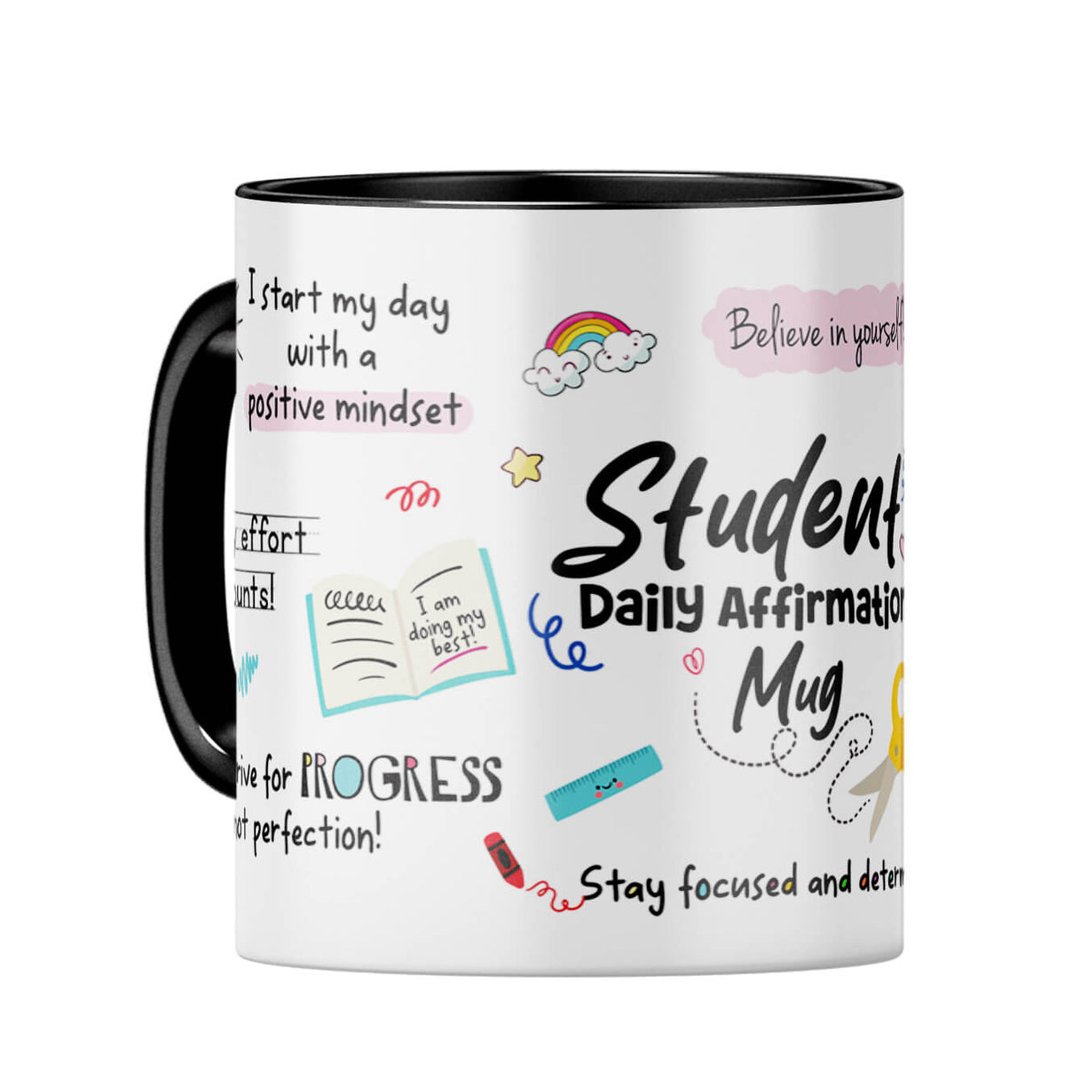 Student Daily Affirmations Coffee Mug Black