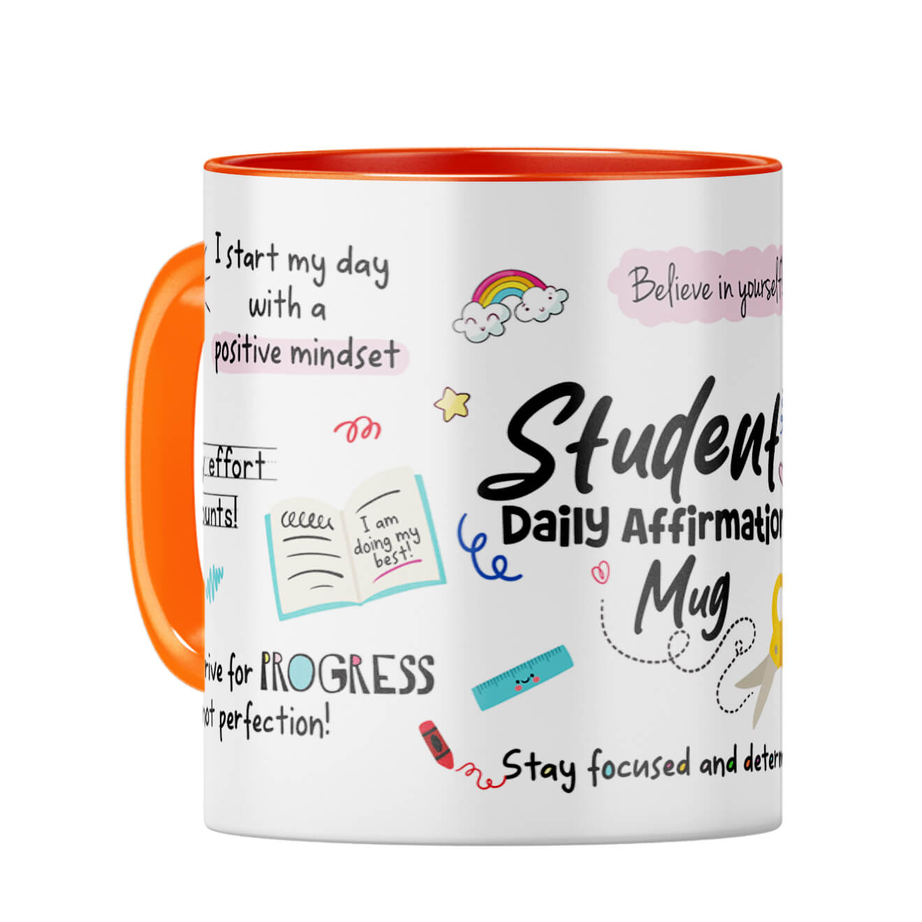 Student Daily Affirmations Coffee Mug Orange