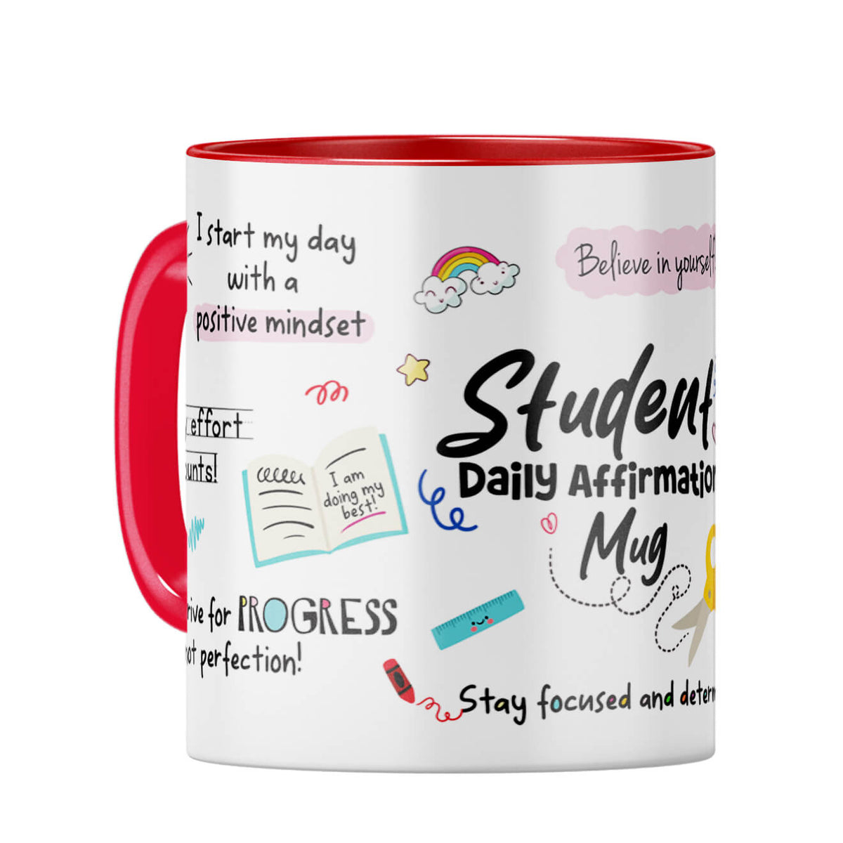 Student Daily Affirmations Coffee Mug Red