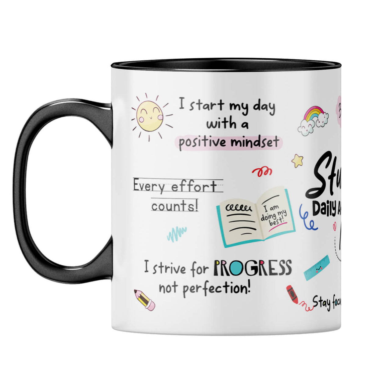 Student Daily Affirmations Coffee MugF-Black