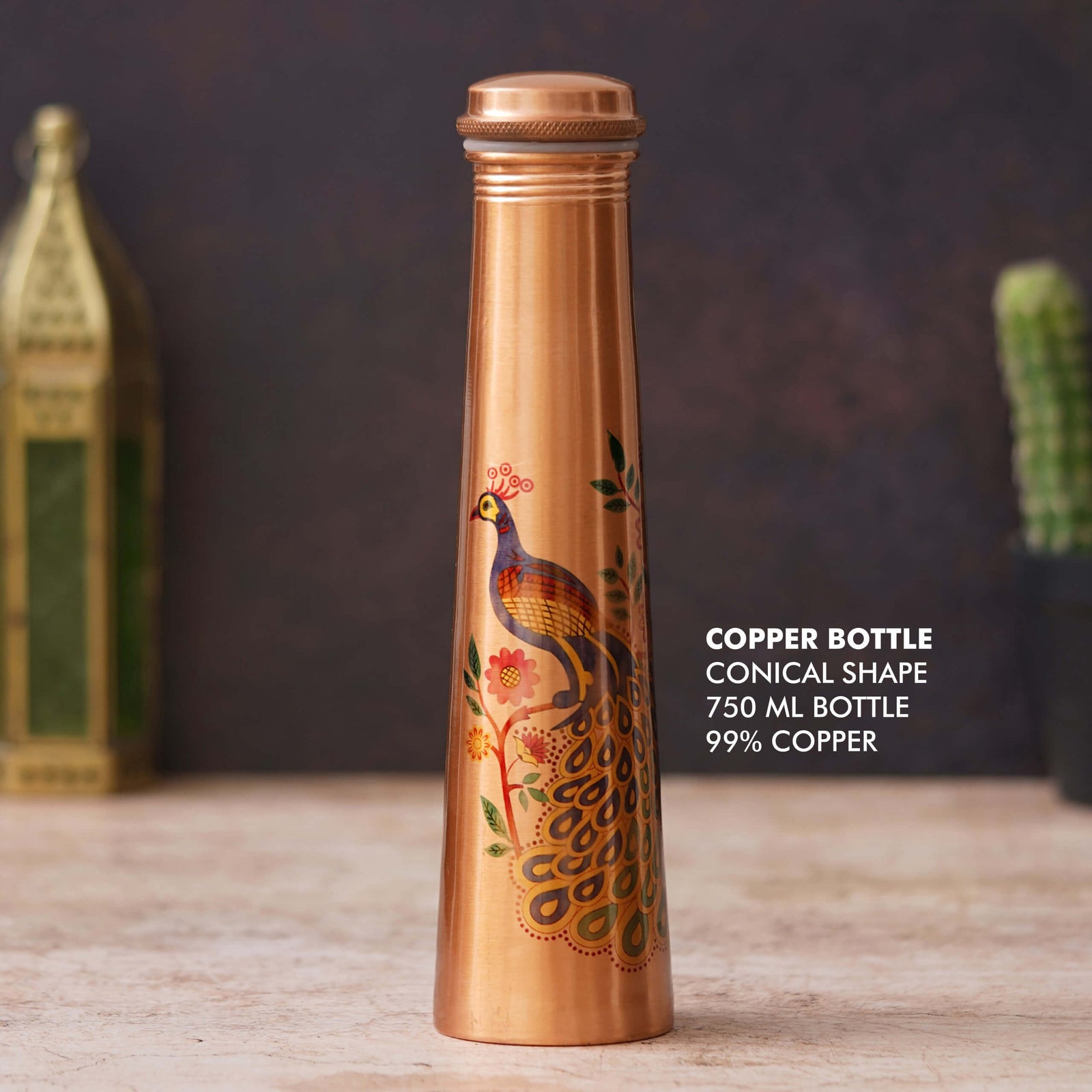 Stylish Conical Shape Copper Bottle - Perfect for Daily Use