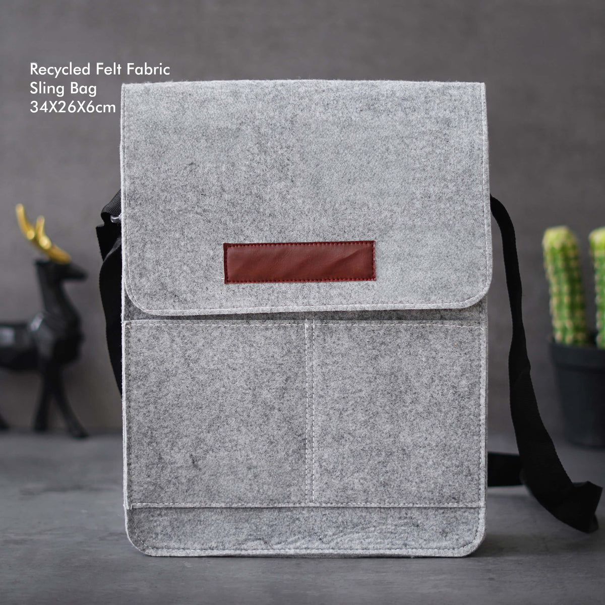 Stylish Grey Sling Bag - Sustainable Convenience