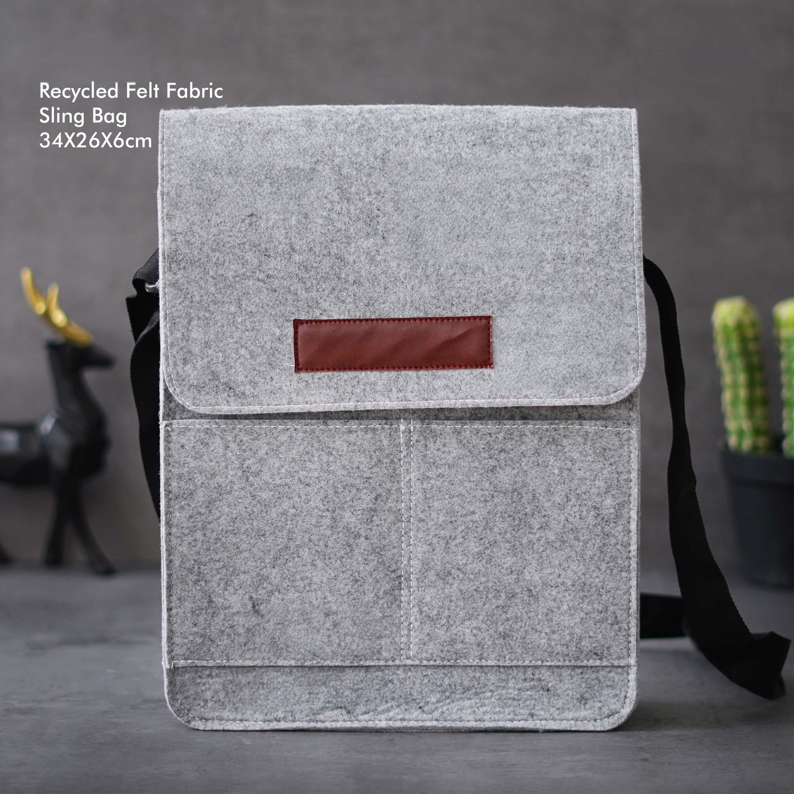 Stylish Grey Sling Bag - Sustainable Convenience