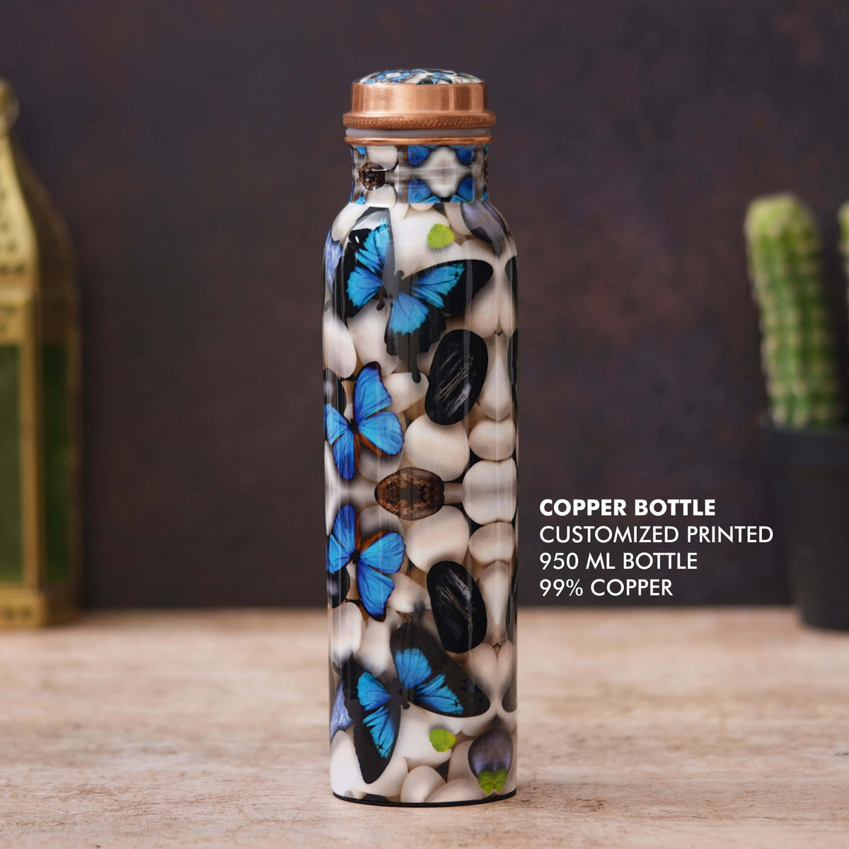 Stylish Printed Copper Bottle - Perfect for Daily Hydration