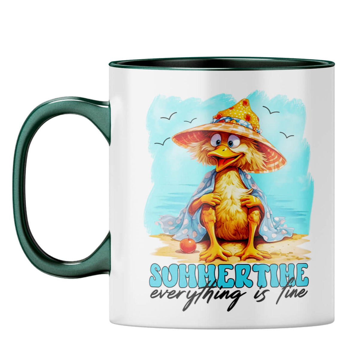 Summer Time is Fine Coffee Mug Dark Green
