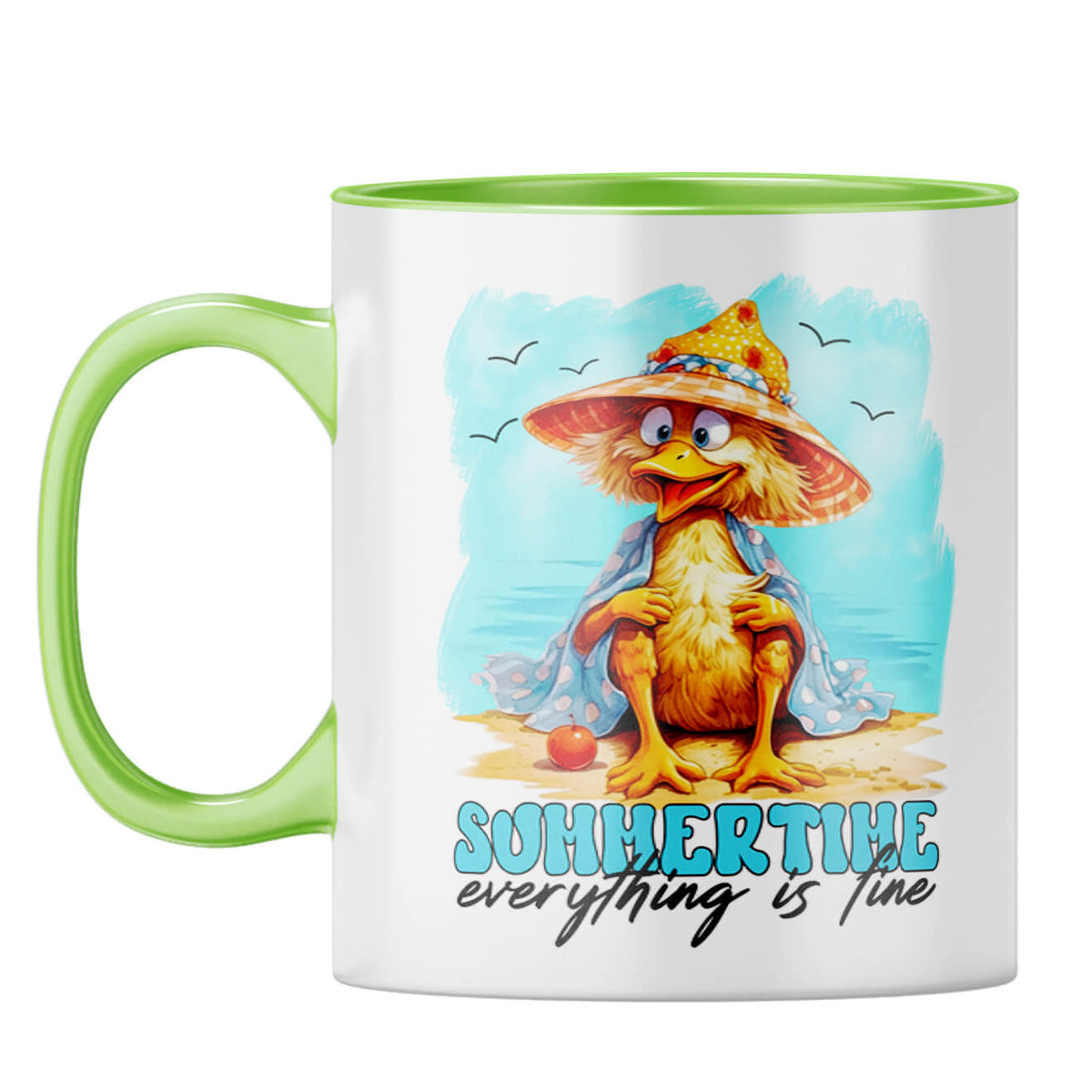 Summer Time is Fine Coffee Mug Light Green