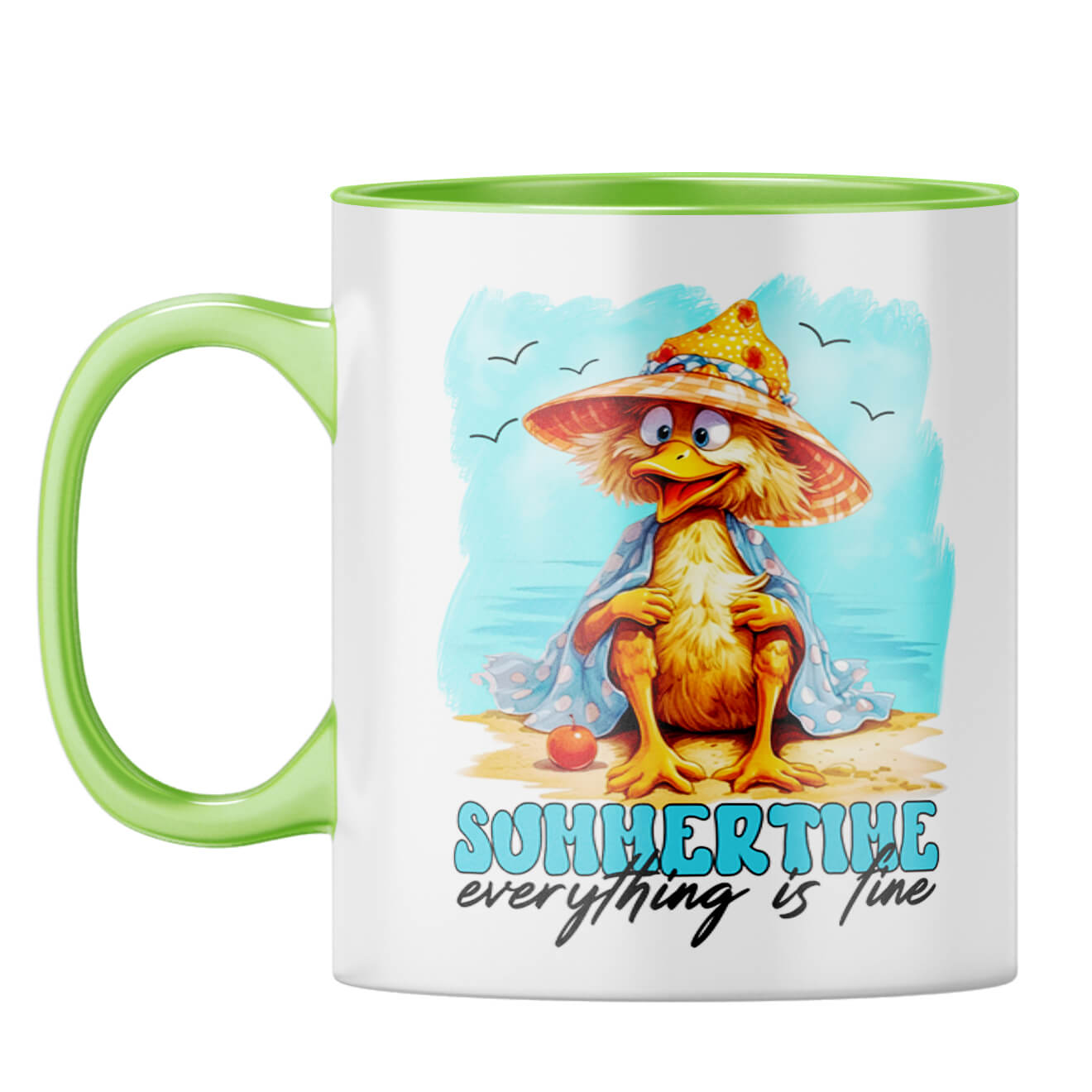 Summer Time is Fine Coffee Mug Light Green