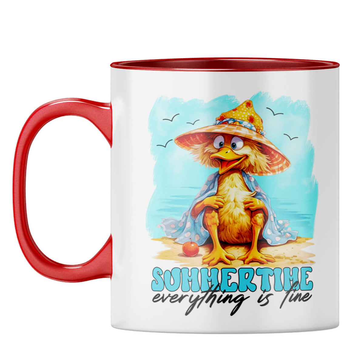 Summer Time is Fine Coffee Mug Red