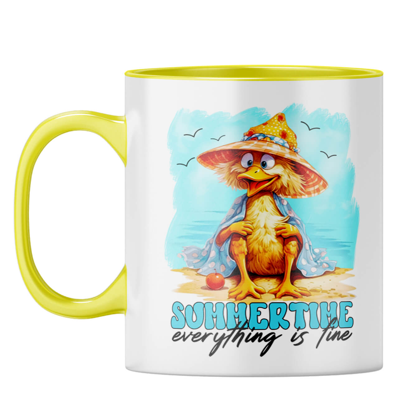 Summer Time is Fine Coffee Mug Yellow