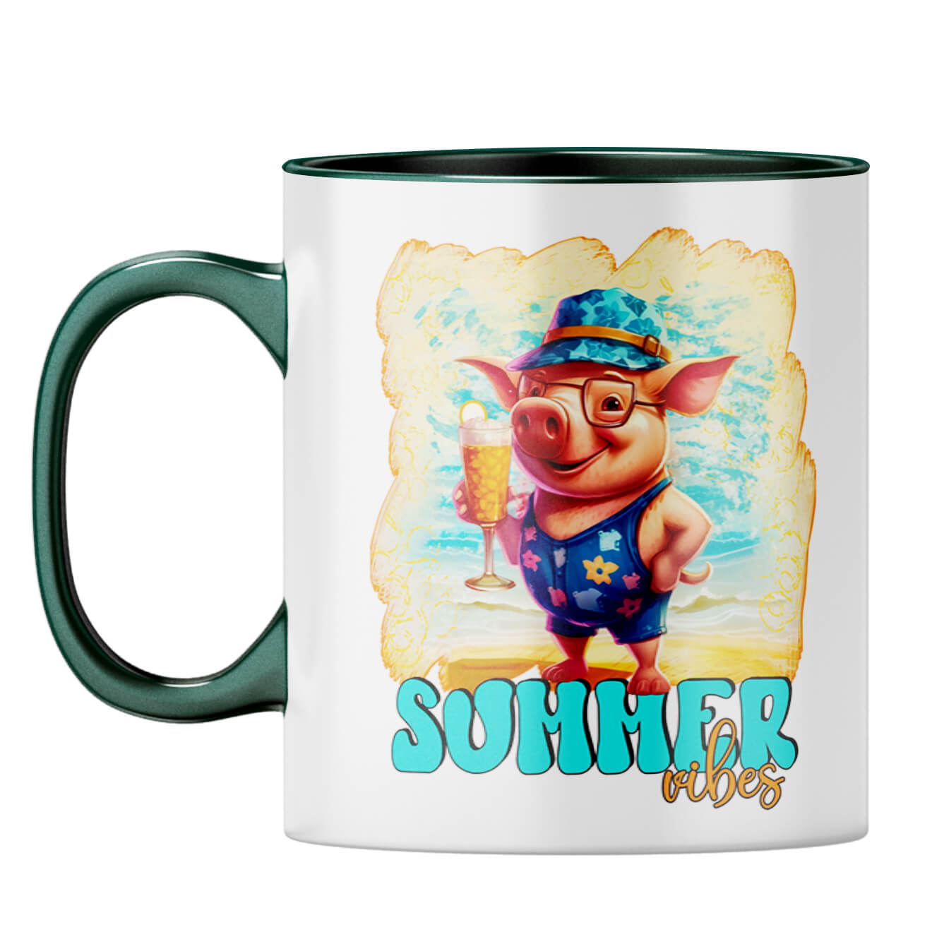 Summer Vibes Coffee Mug Dark Green
