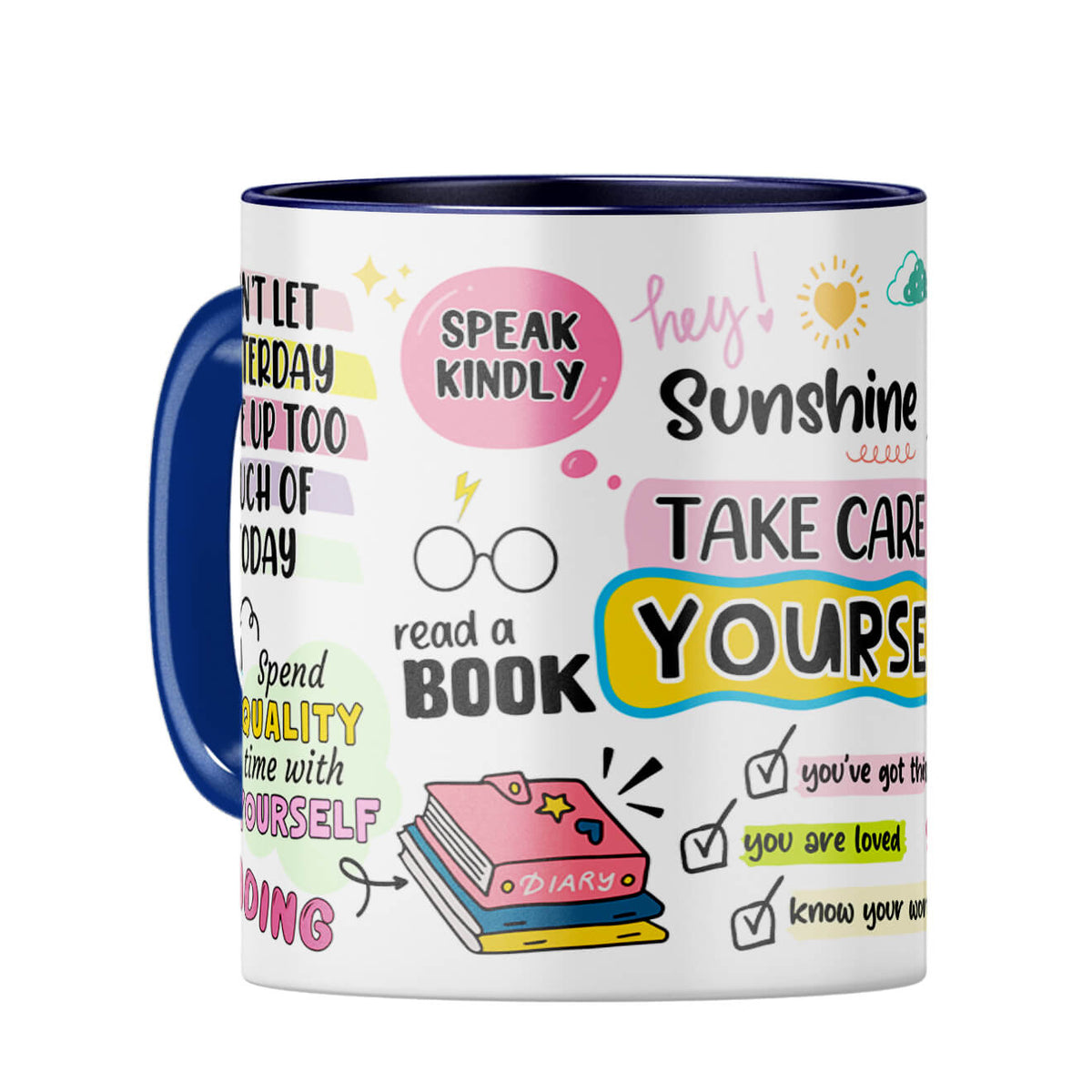 Take Care Yourself Coffee Mug Dark Blue