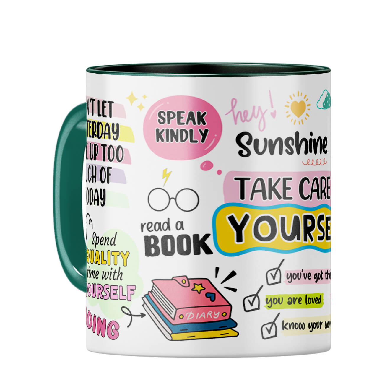 Take Care Yourself Coffee Mug Dark Green