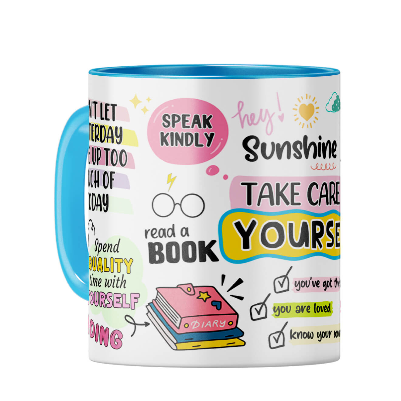 Take Care Yourself Coffee Mug Light Blue