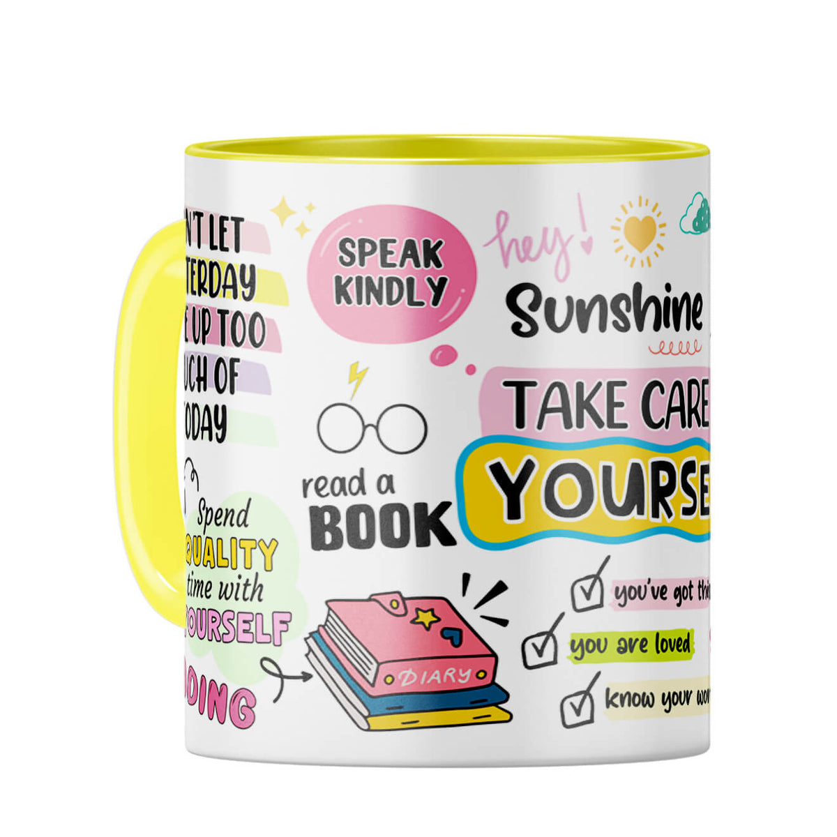Take Care Yourself Coffee Mug Yellow