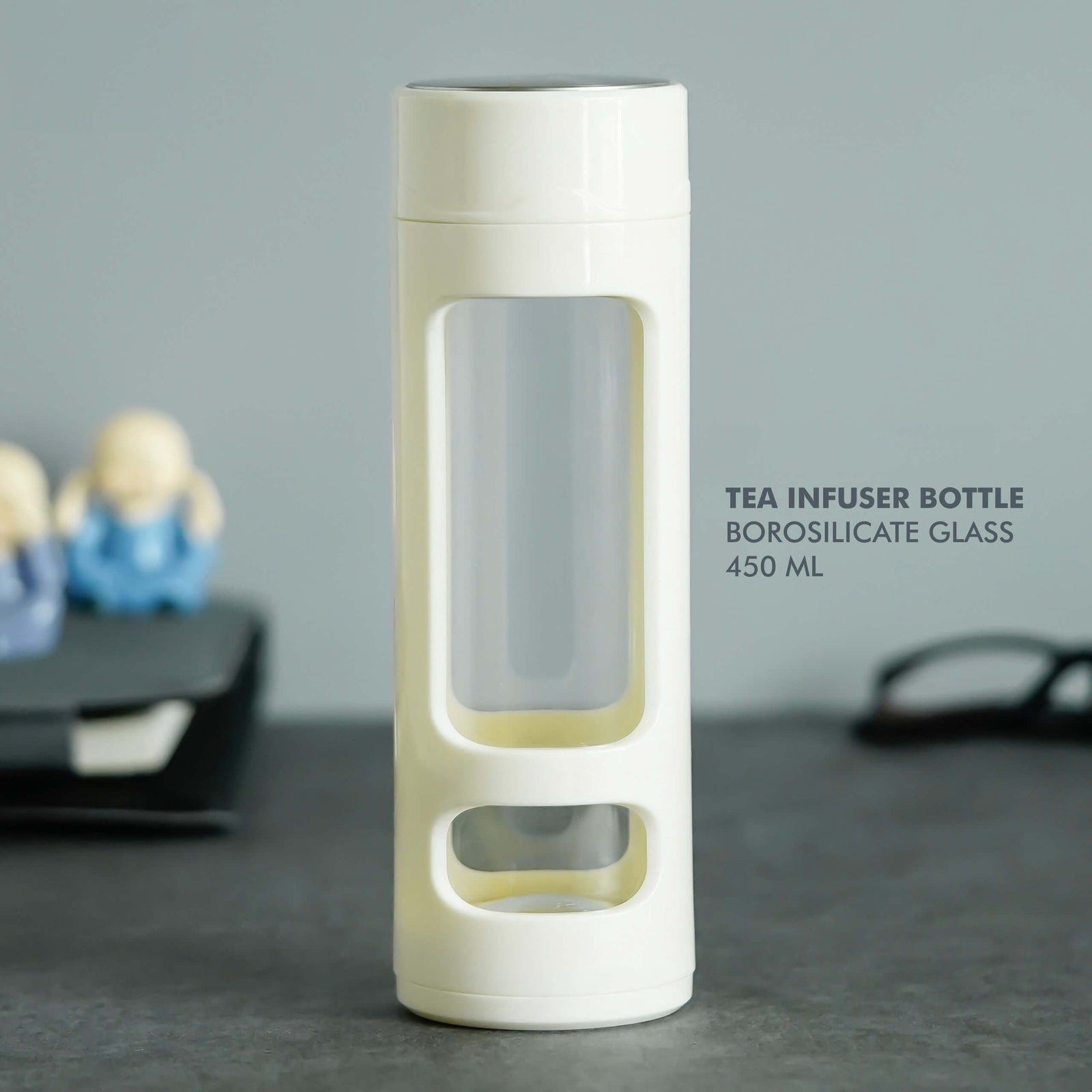 Tea Infuser Borosilicate Glass Bottle - 450 ML