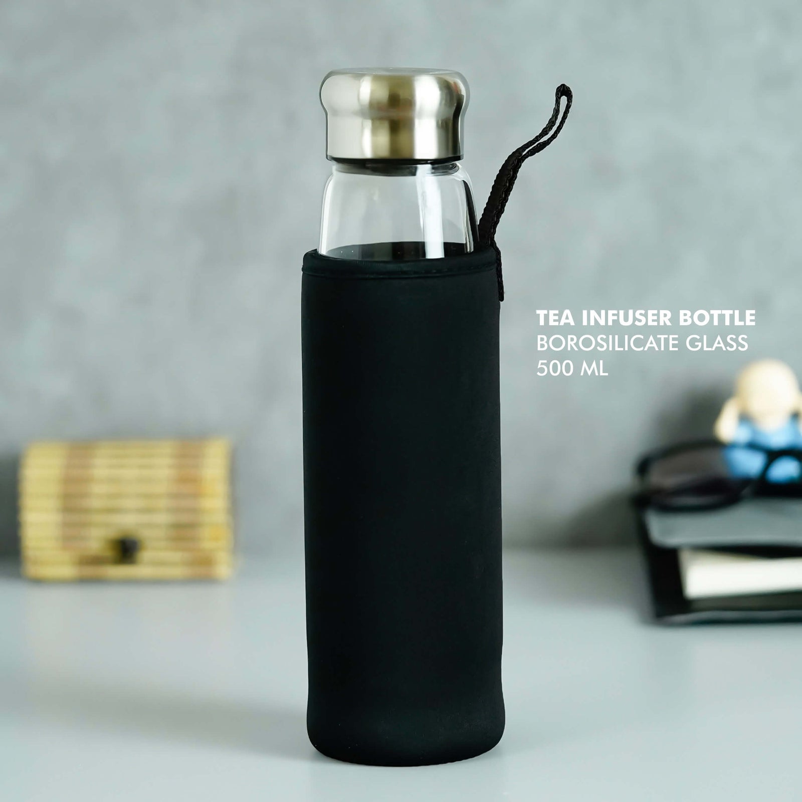 Tea Infuser Borosilicate Glass Bottle - 500 ML
