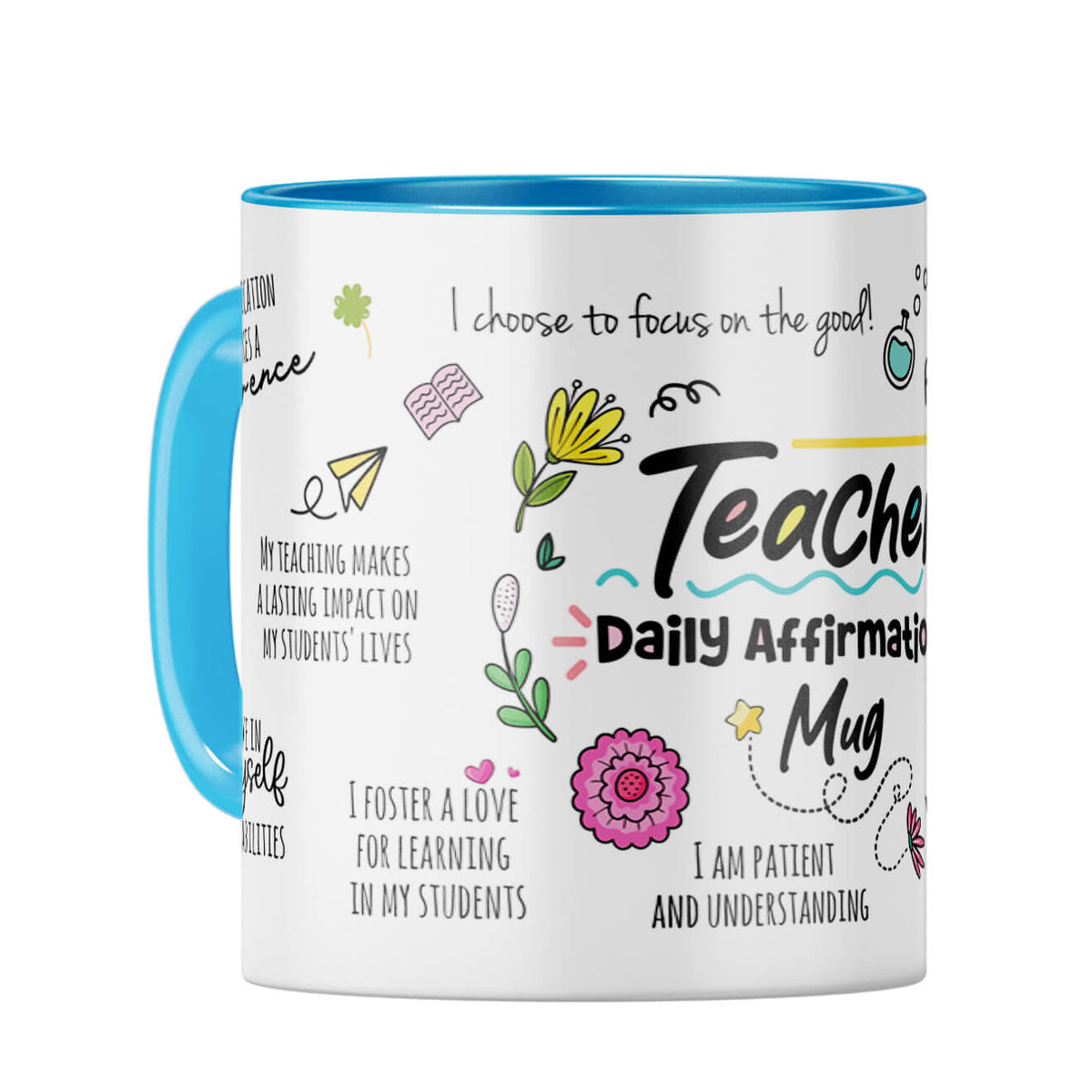Teacher Daily Affirmations Coffee Mug Light Blue