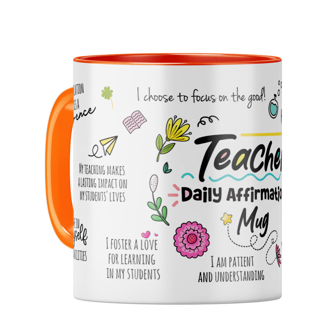 Teacher Daily Affirmations Coffee Mug Orange