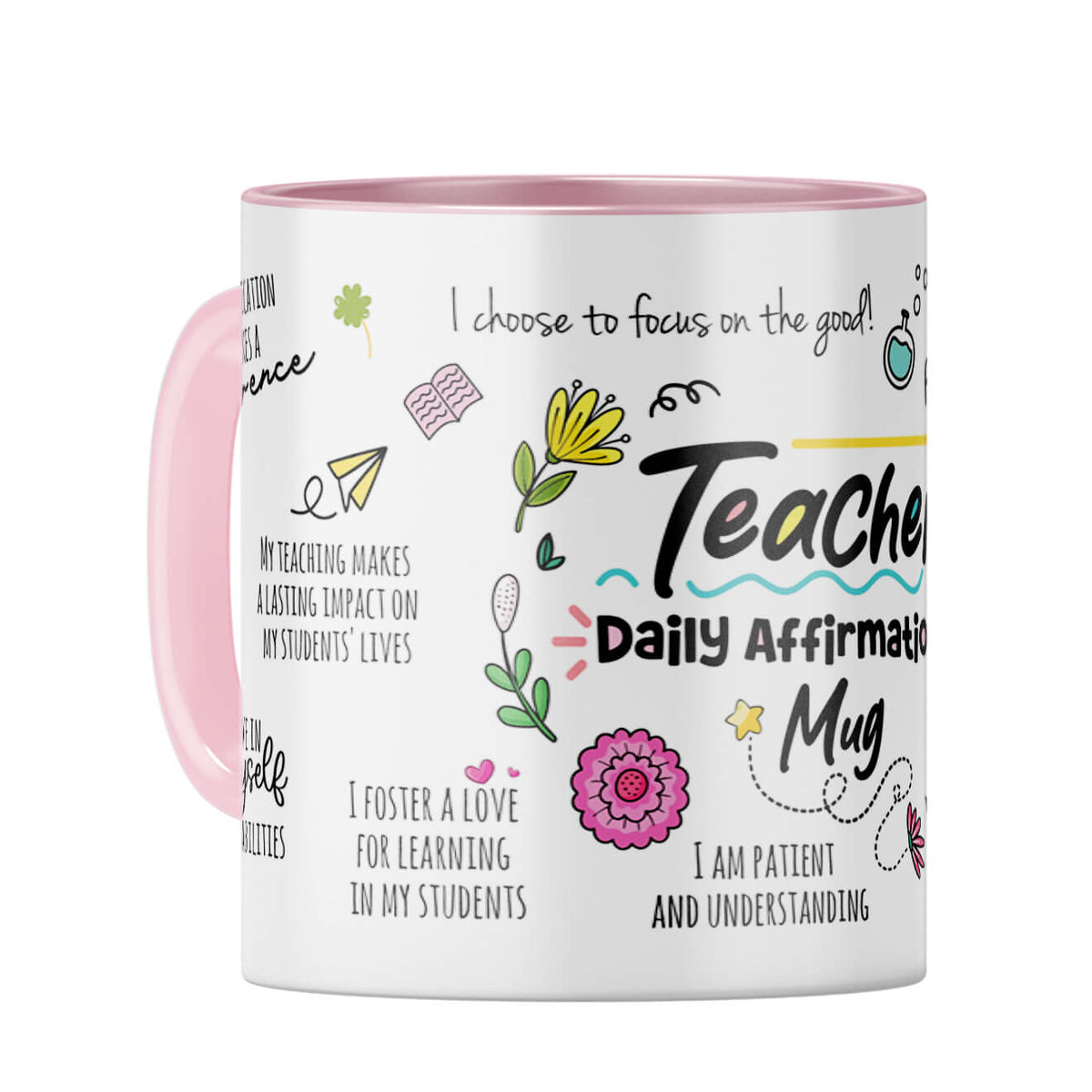 Teacher Daily Affirmations Coffee Mug Pink