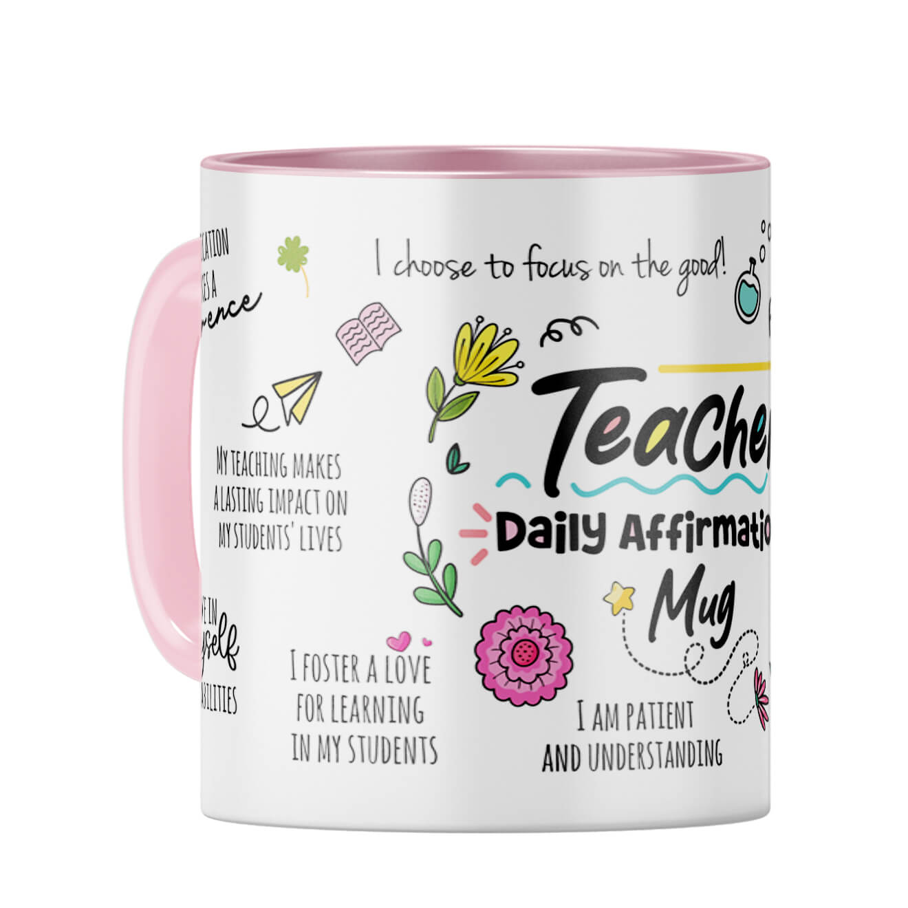Teacher Daily Affirmations Coffee Mug Pink