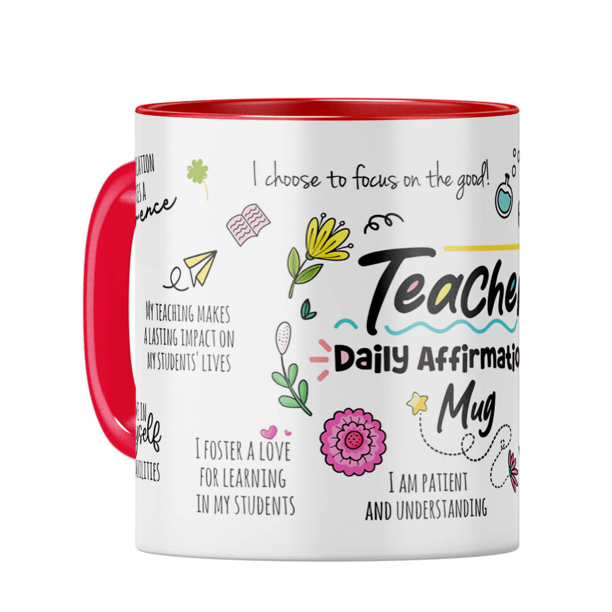Teacher Daily Affirmations Coffee Mug Red