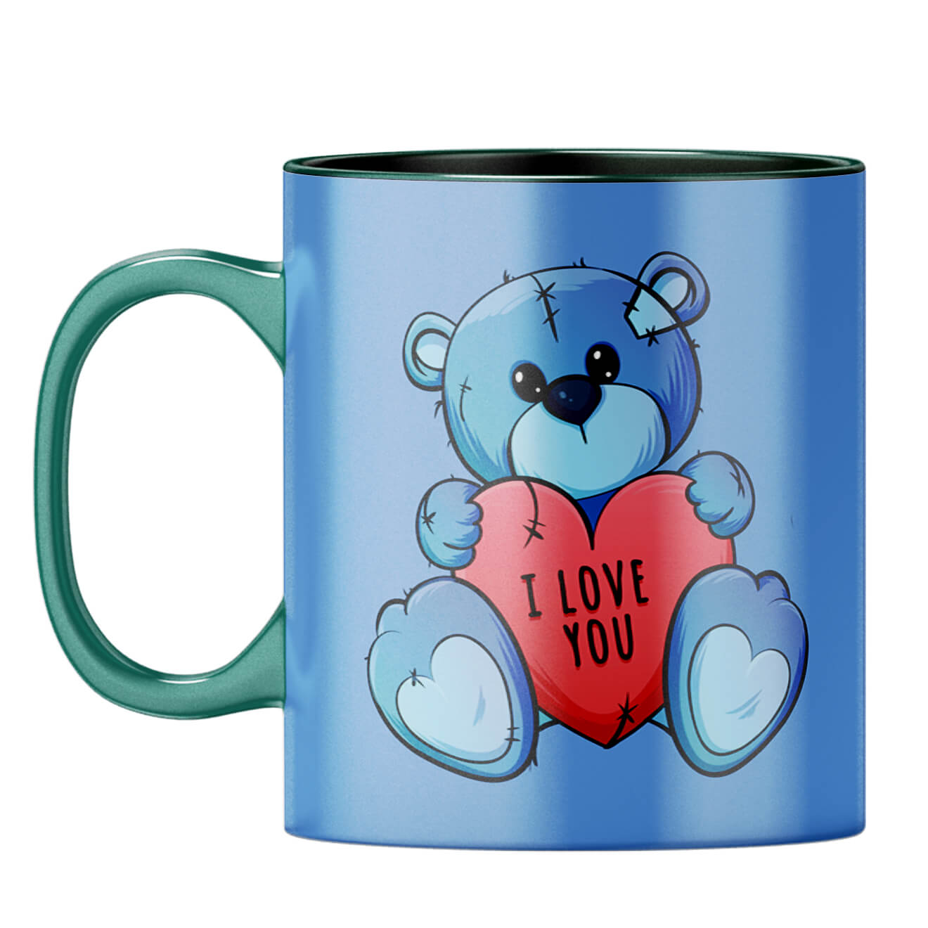 Teddy Love Coffee Mug Dark Green