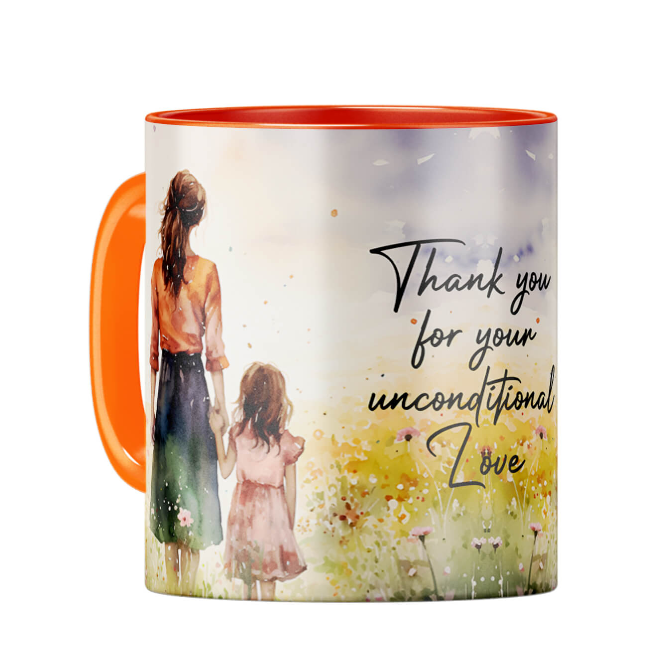 Thank your for Unconditional Love Coffee Mug Orange