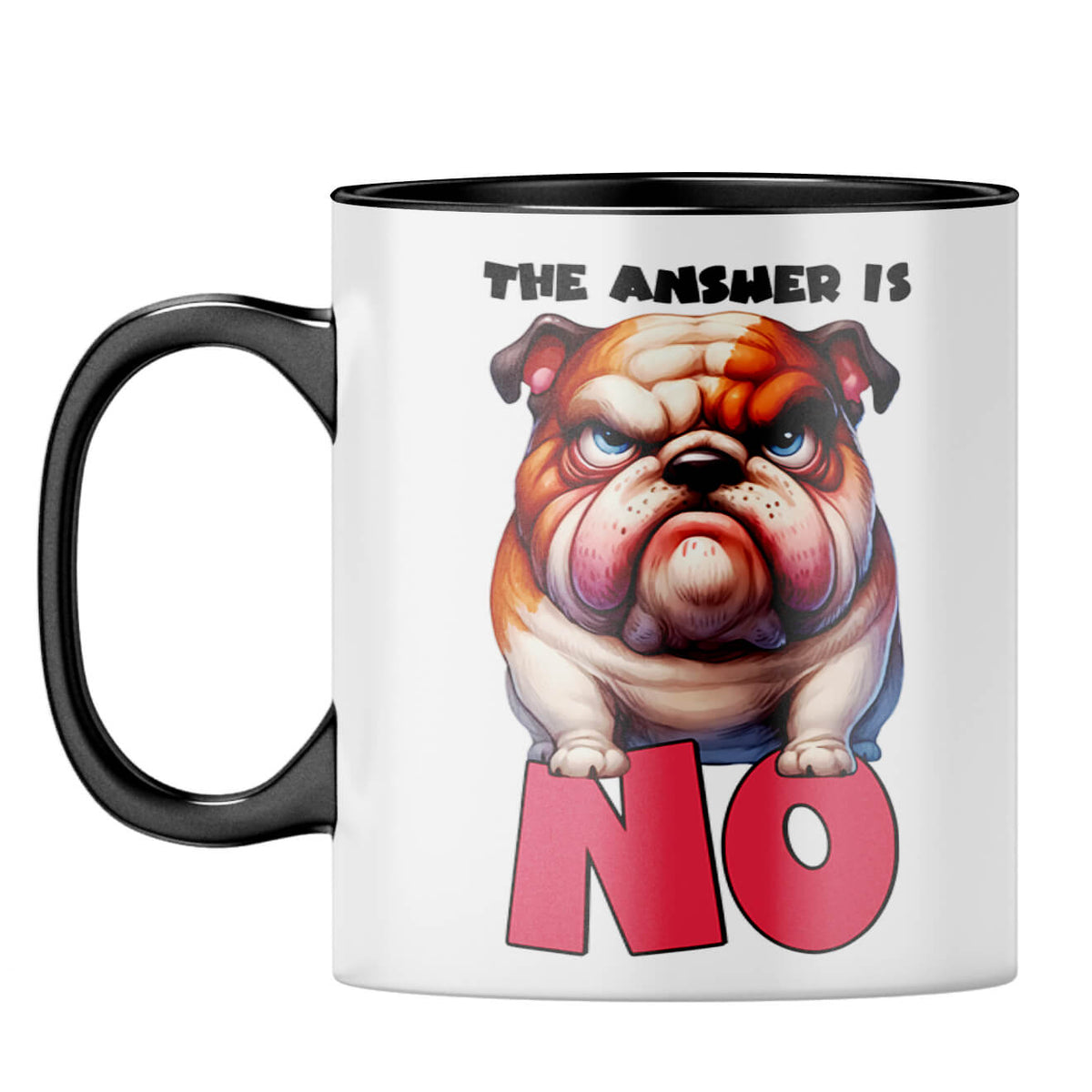 The Answer is No Coffee Mug Black