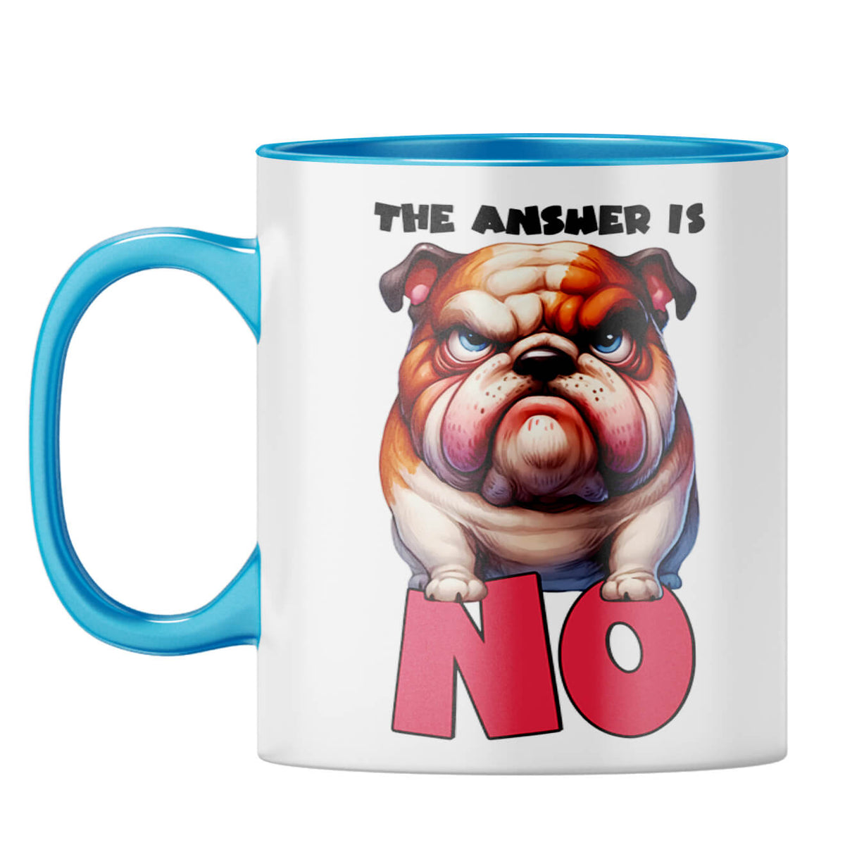 The Answer is No Coffee Mug Light Blue