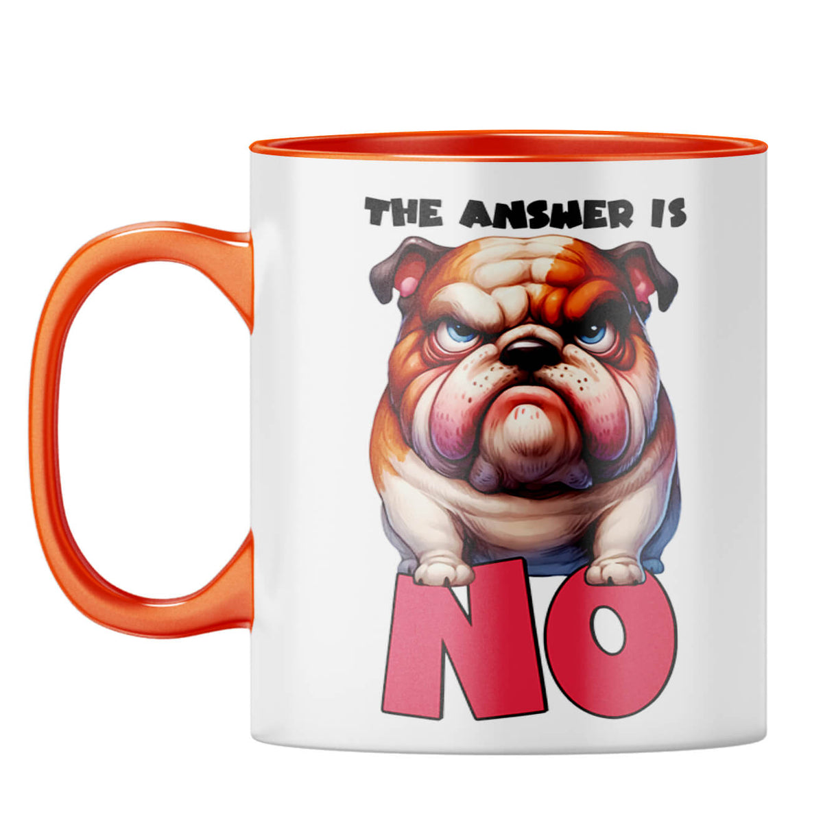 The Answer is No Coffee Mug Orange