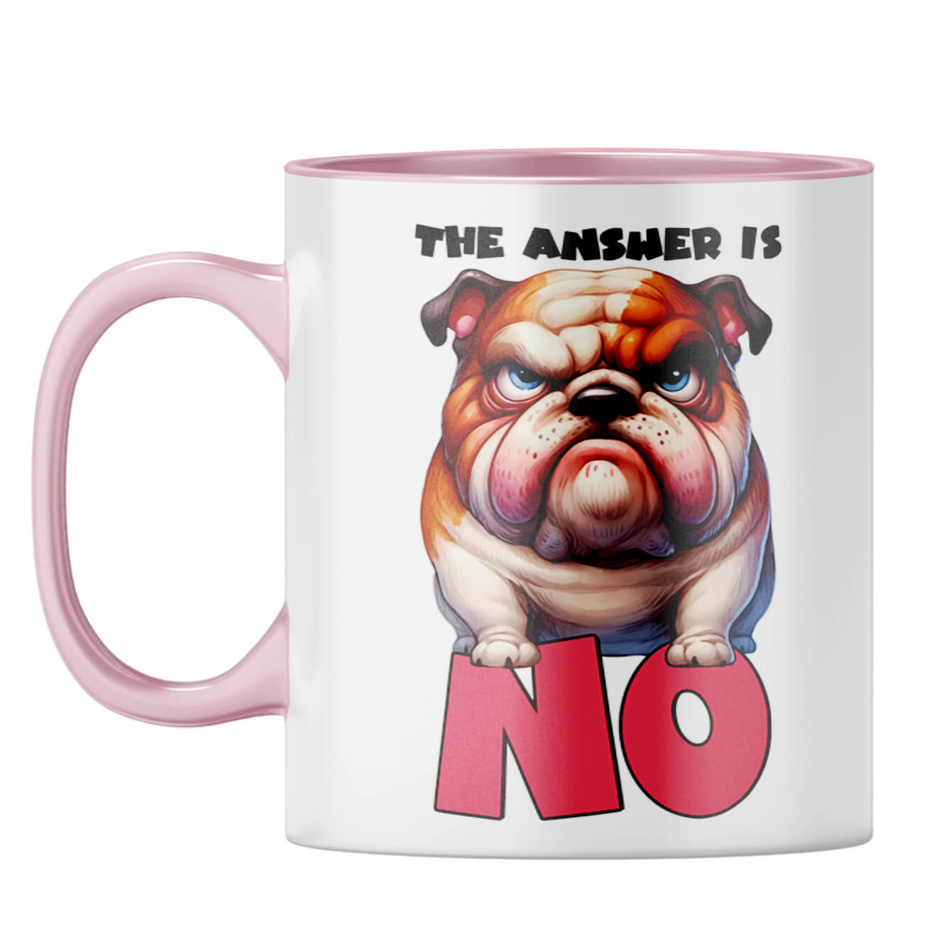 The Answer is No Coffee Mug Pink