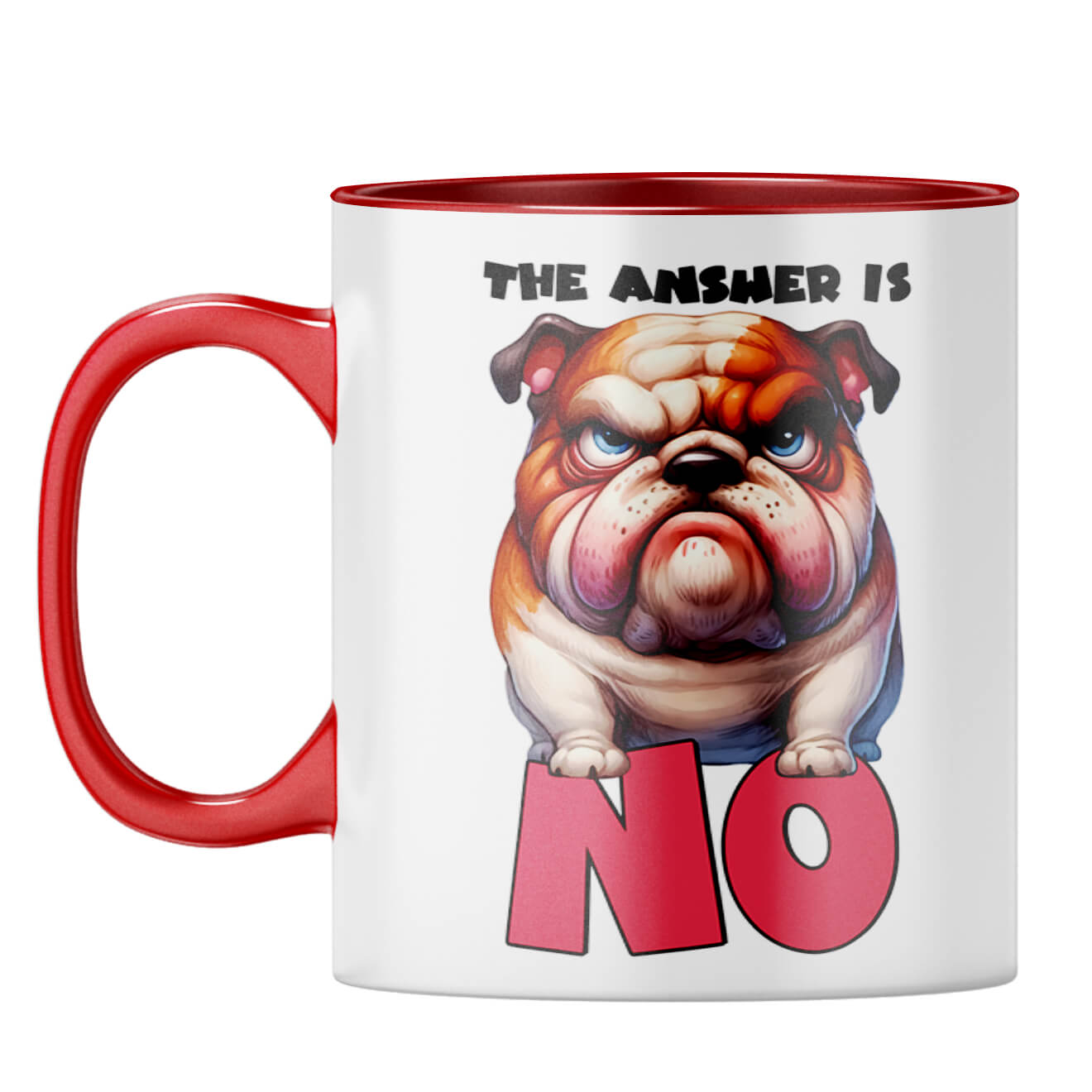 The Answer is No Coffee Mug Red
