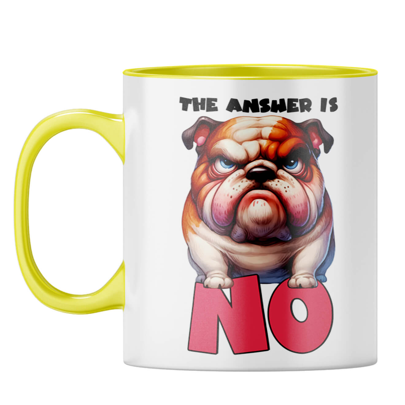 The Answer is No Coffee Mug Yellow