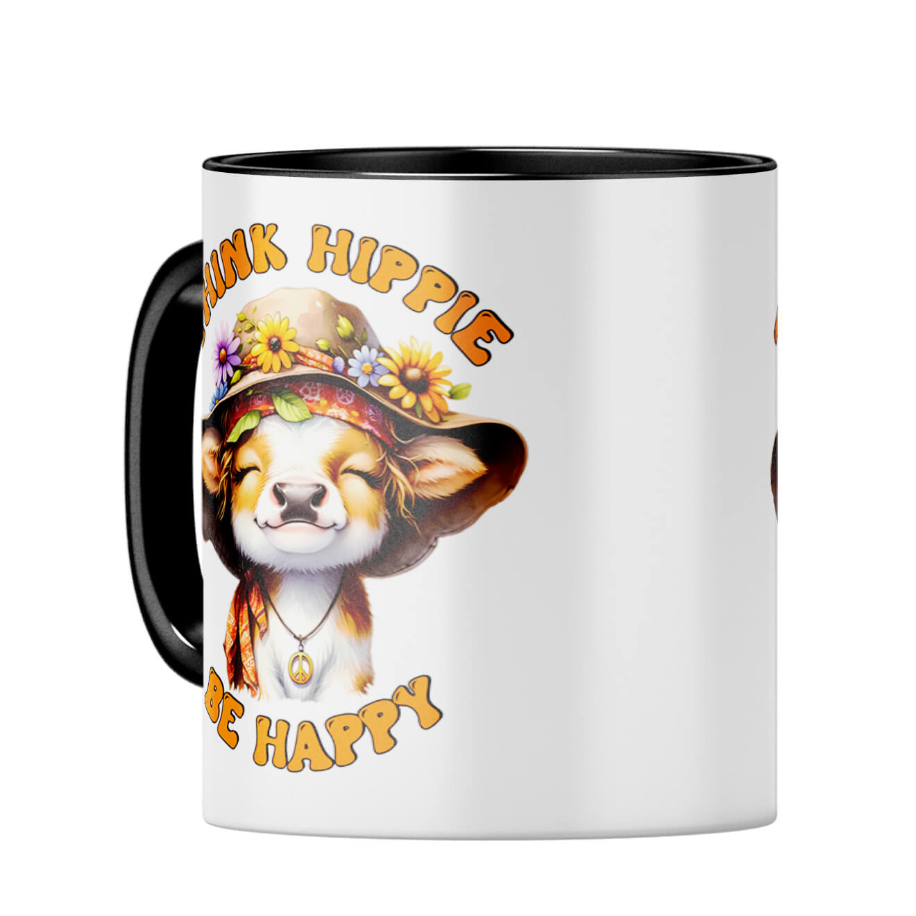 Think Hippy Be Happy Coffee Mug