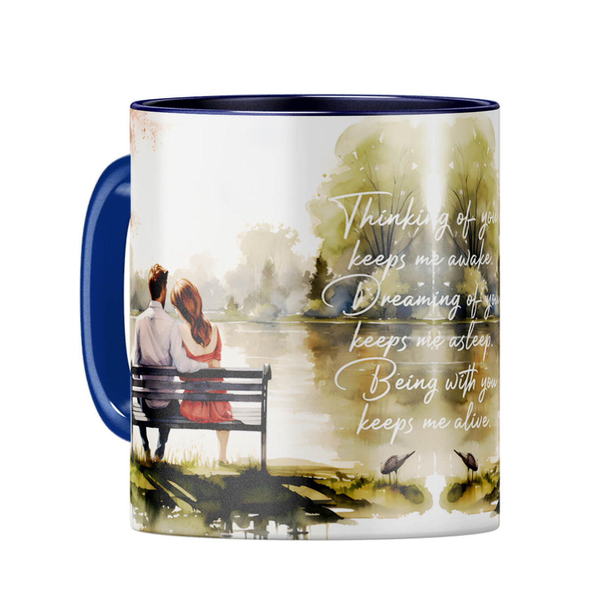 Thinking of You Coffee Mug Dark Blue