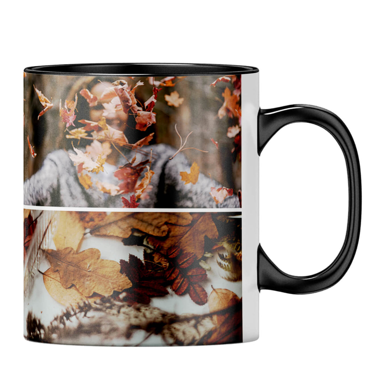 Three Photos Coffee MugB-Black