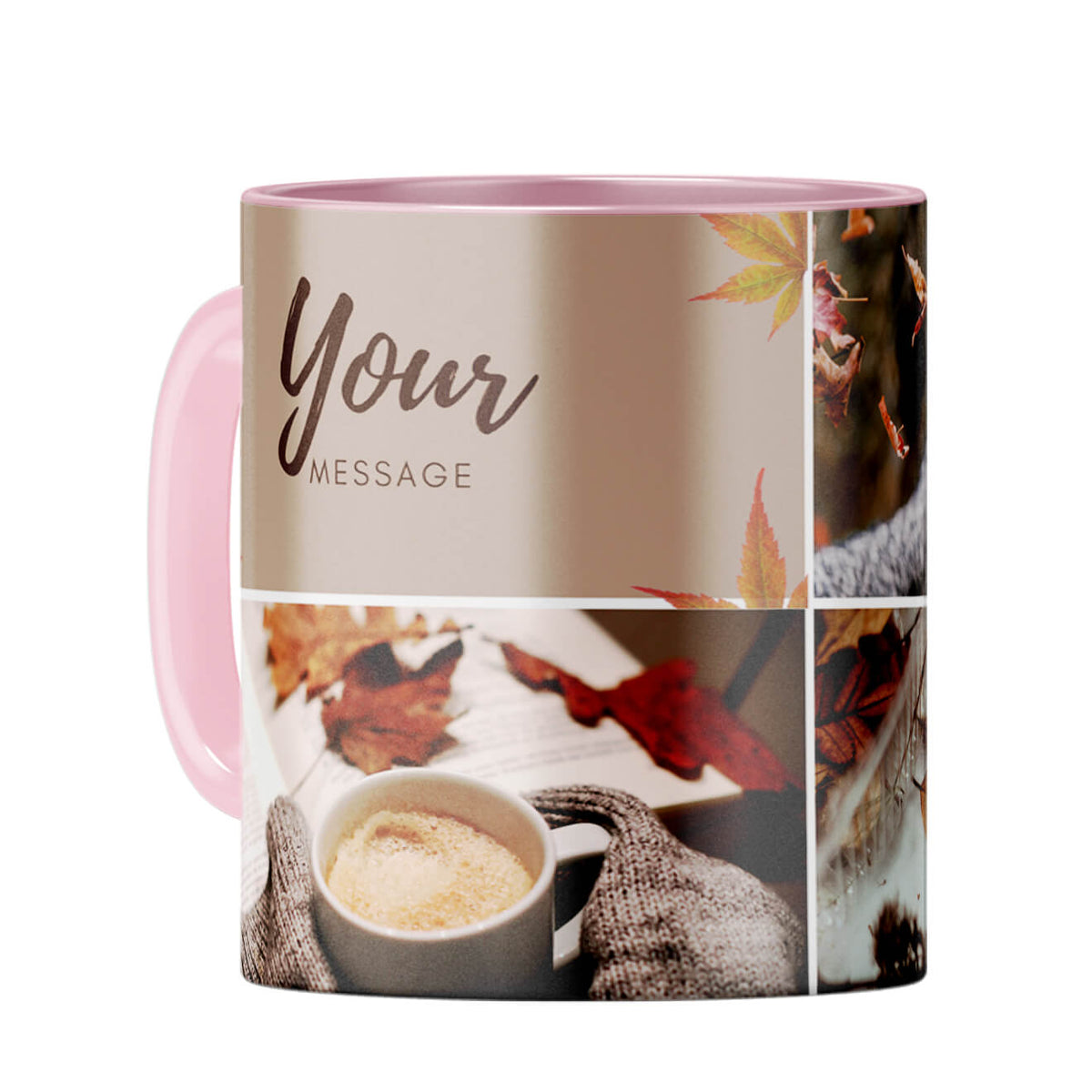Three Photos Coffee Mug Pink