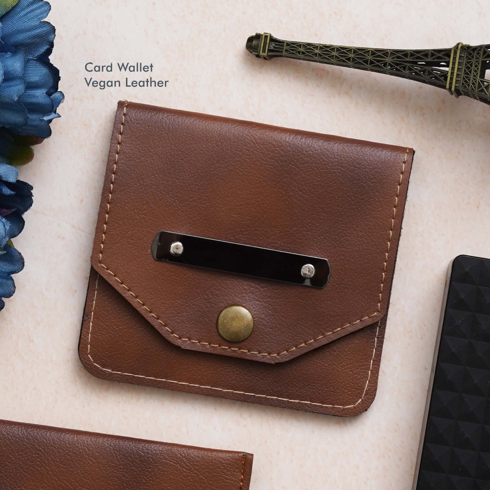 Timeless Tan Vegan Leather Card Wallet - Sustainable Style