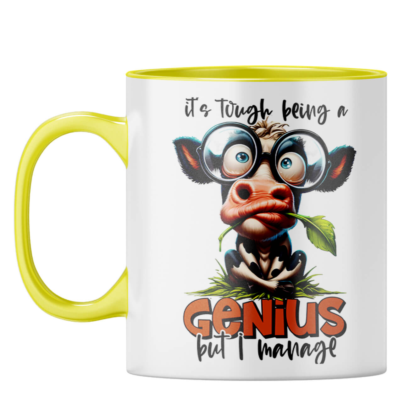 Tough Being a Genius Coffee Mug Yellow