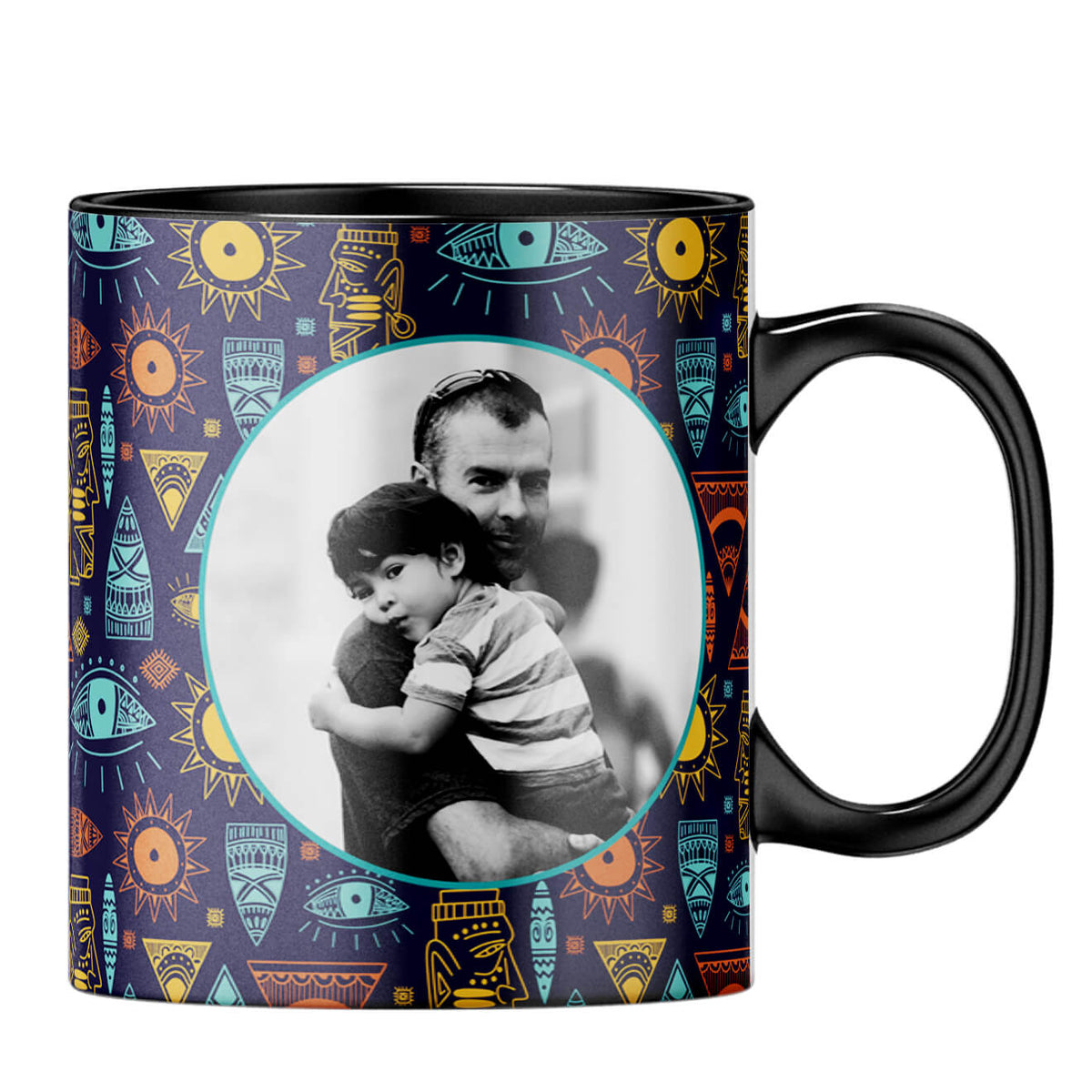 Traditional Pattern Photo Coffee MugB-Black