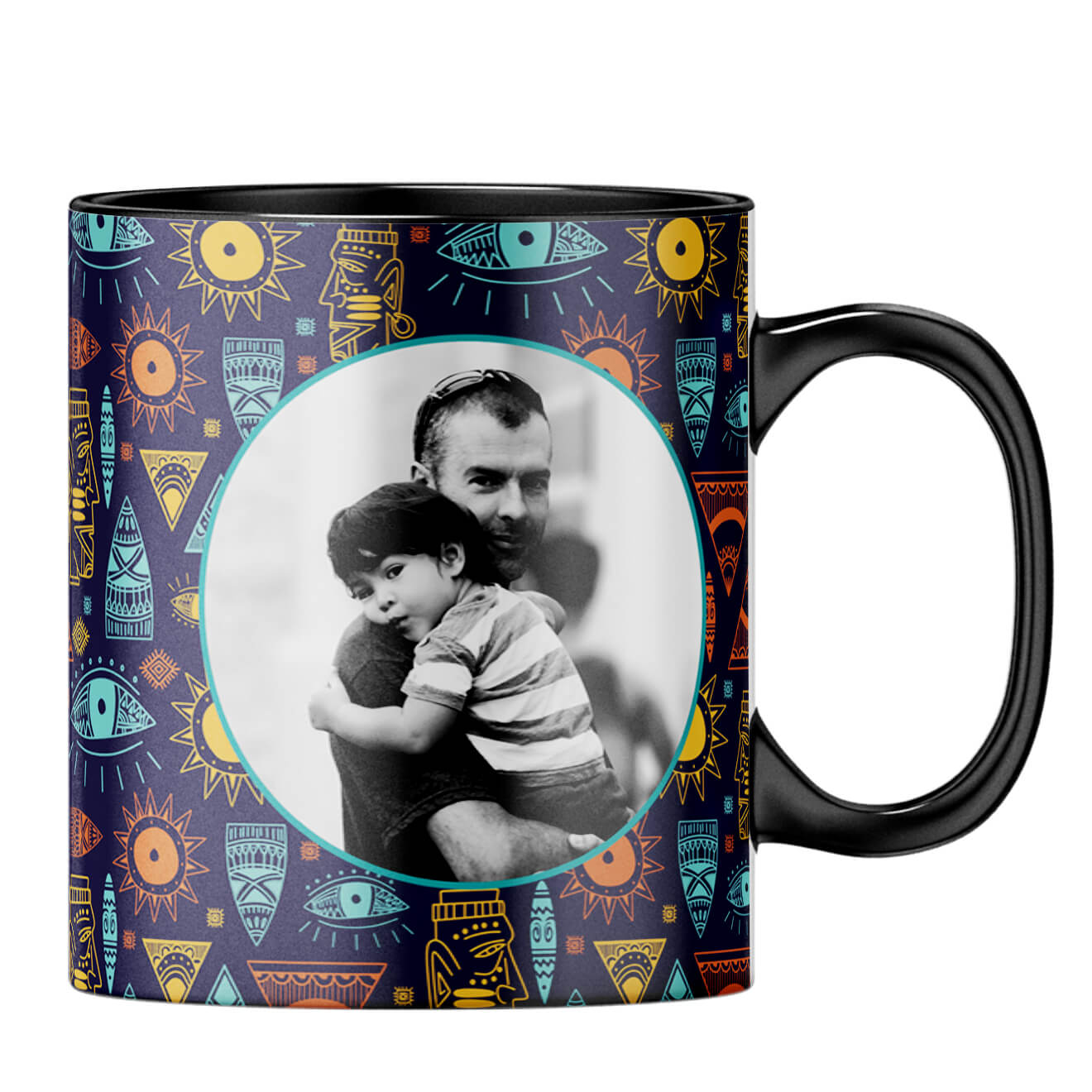 Traditional Pattern Photo Coffee MugB-Black